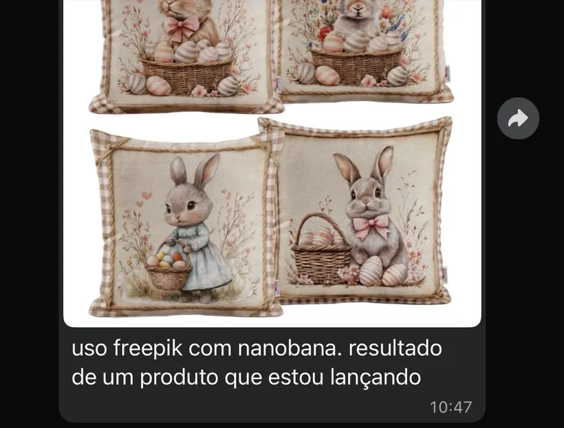 Aluna lançando linha de almofadas criada no curso