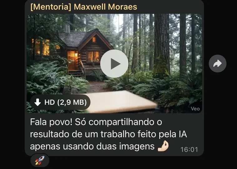 Aluno compartilhando resultado feito a partir de duas imagens